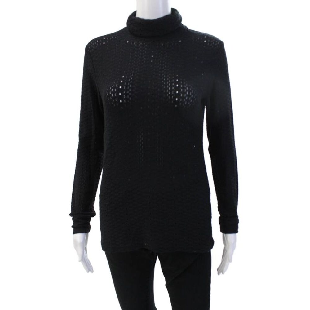 Lover Womens Pullover Sweater Black Turtleneck Long Sleeve Size 8